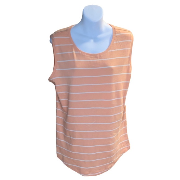 Nwt G.H. BASS & CO ORANGE & CREAM STRIPPED TANK TOP SIZE XL - Picture 2 of 6